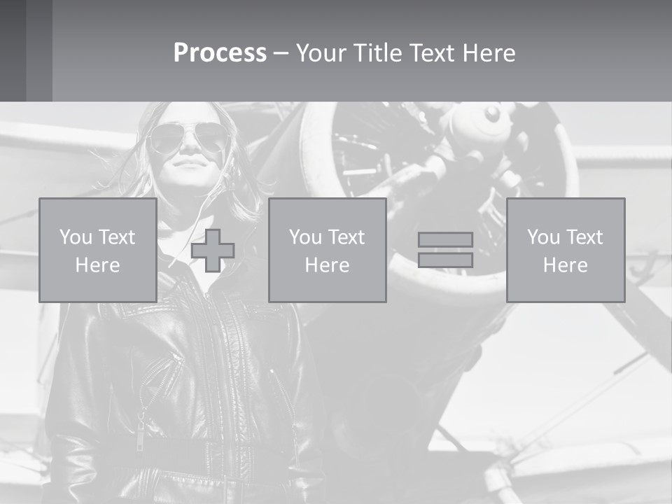 A Woman Standing In Front Of An Airplane PowerPoint Template