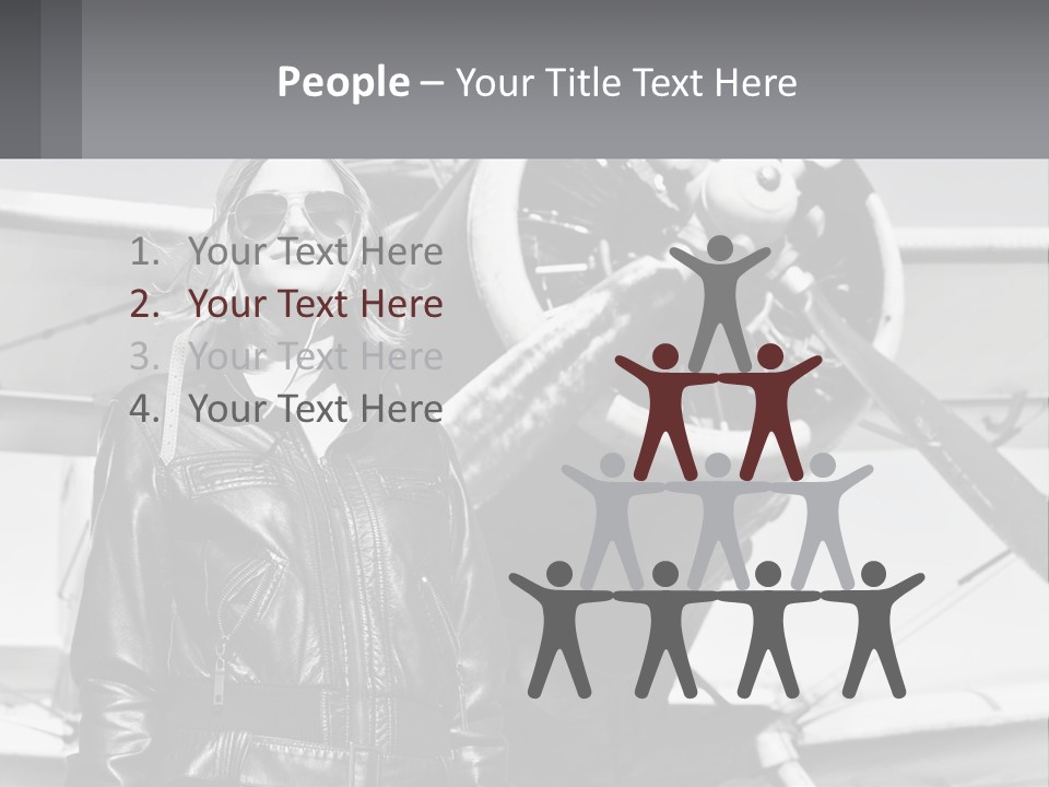 A Woman Standing In Front Of An Airplane PowerPoint Template