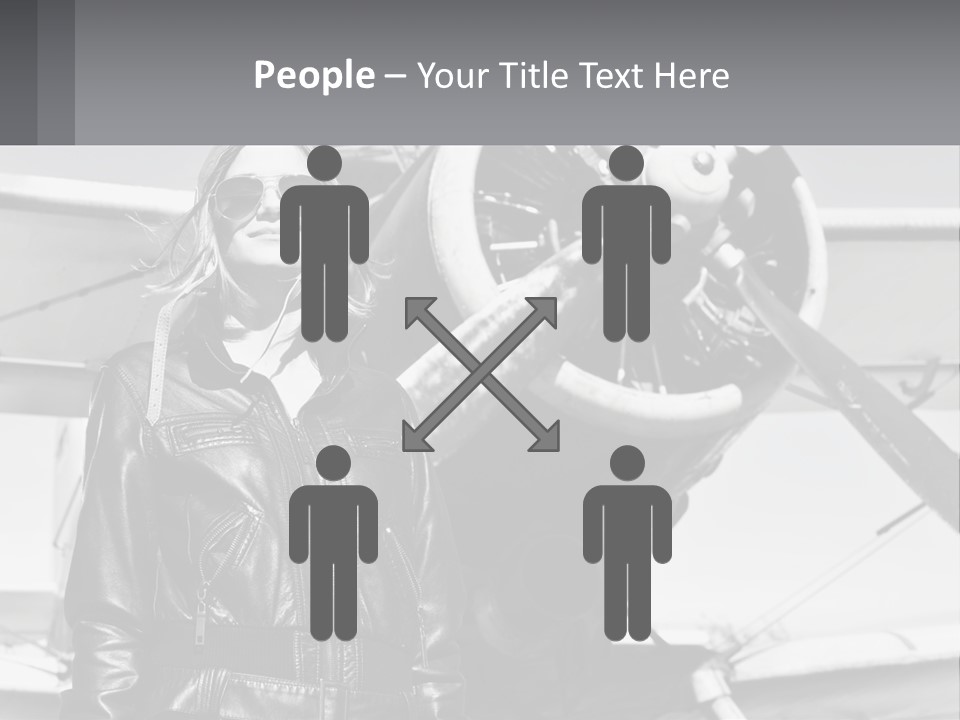 A Woman Standing In Front Of An Airplane PowerPoint Template