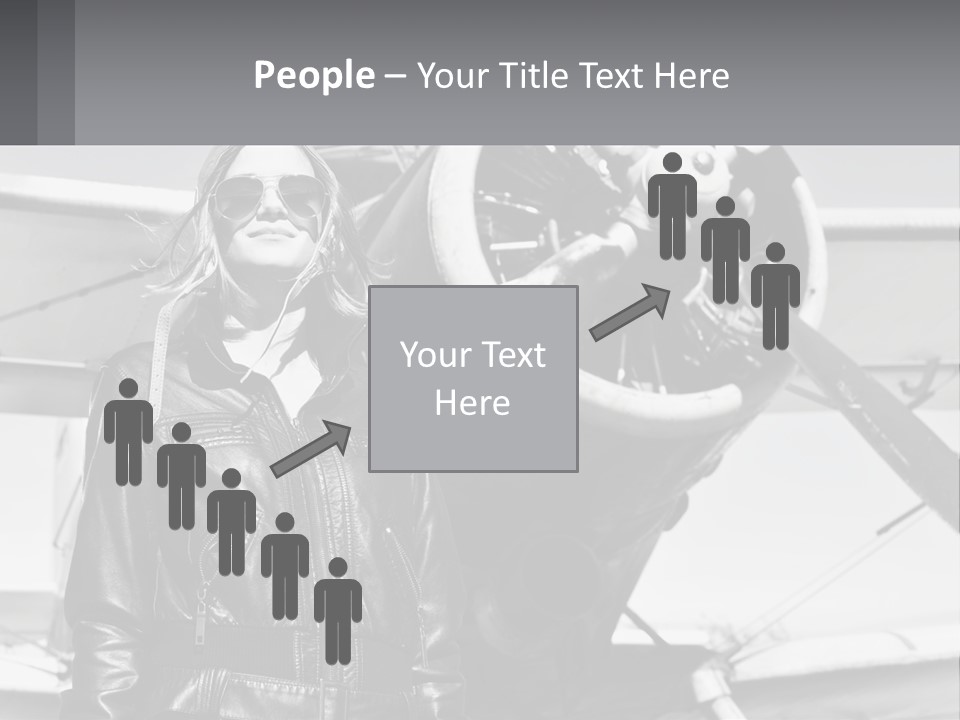 A Woman Standing In Front Of An Airplane PowerPoint Template