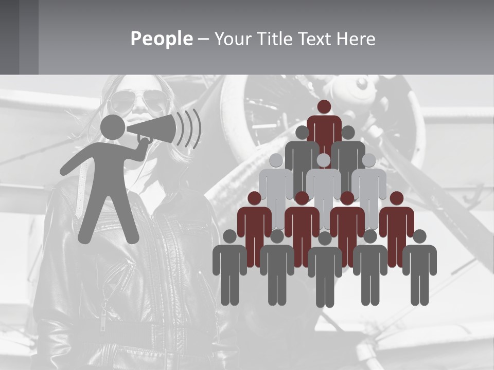 A Woman Standing In Front Of An Airplane PowerPoint Template