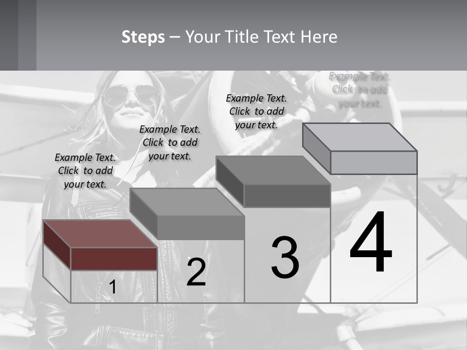 A Woman Standing In Front Of An Airplane PowerPoint Template