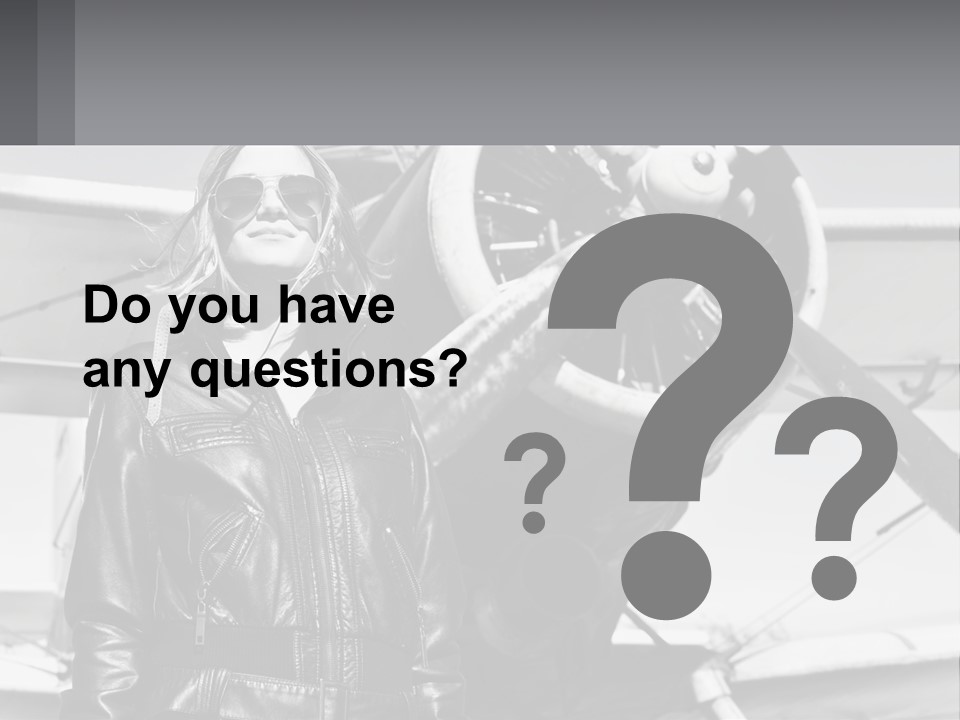 A Woman Standing In Front Of An Airplane PowerPoint Template