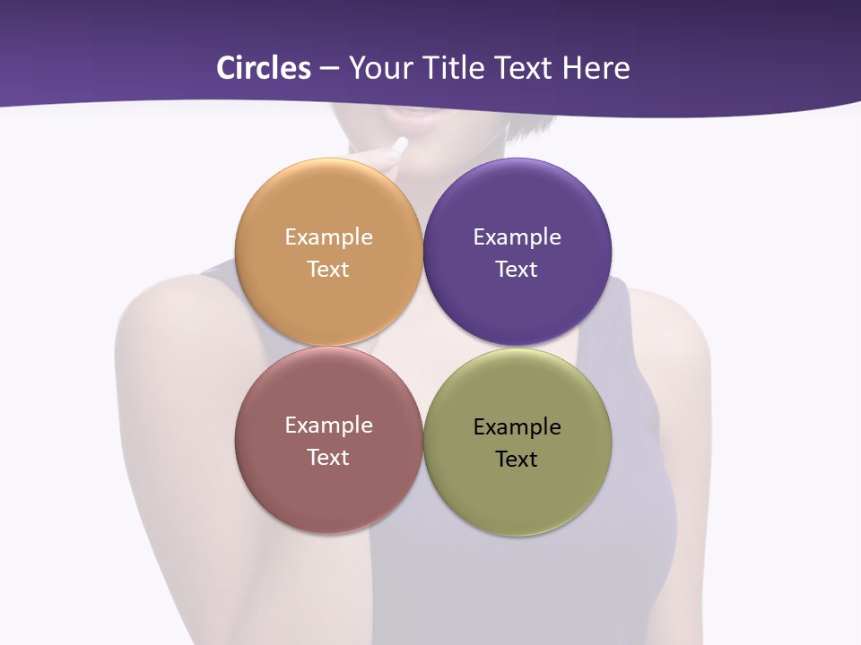 A Woman In A Purple Tank Top Holding Her Finger To Her Lips PowerPoint Template