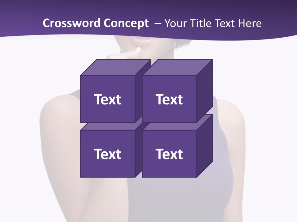 A Woman In A Purple Tank Top Holding Her Finger To Her Lips PowerPoint Template