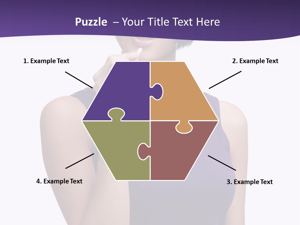 A Woman In A Purple Tank Top Holding Her Finger To Her Lips PowerPoint Template