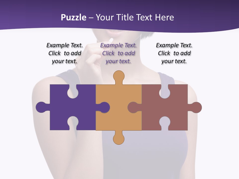 A Woman In A Purple Tank Top Holding Her Finger To Her Lips PowerPoint Template
