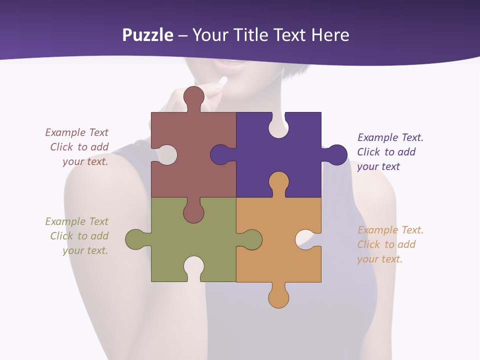 A Woman In A Purple Tank Top Holding Her Finger To Her Lips PowerPoint Template