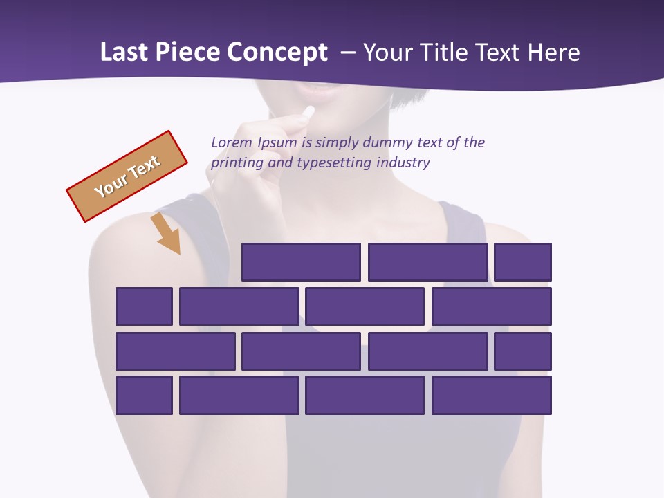 A Woman In A Purple Tank Top Holding Her Finger To Her Lips PowerPoint Template