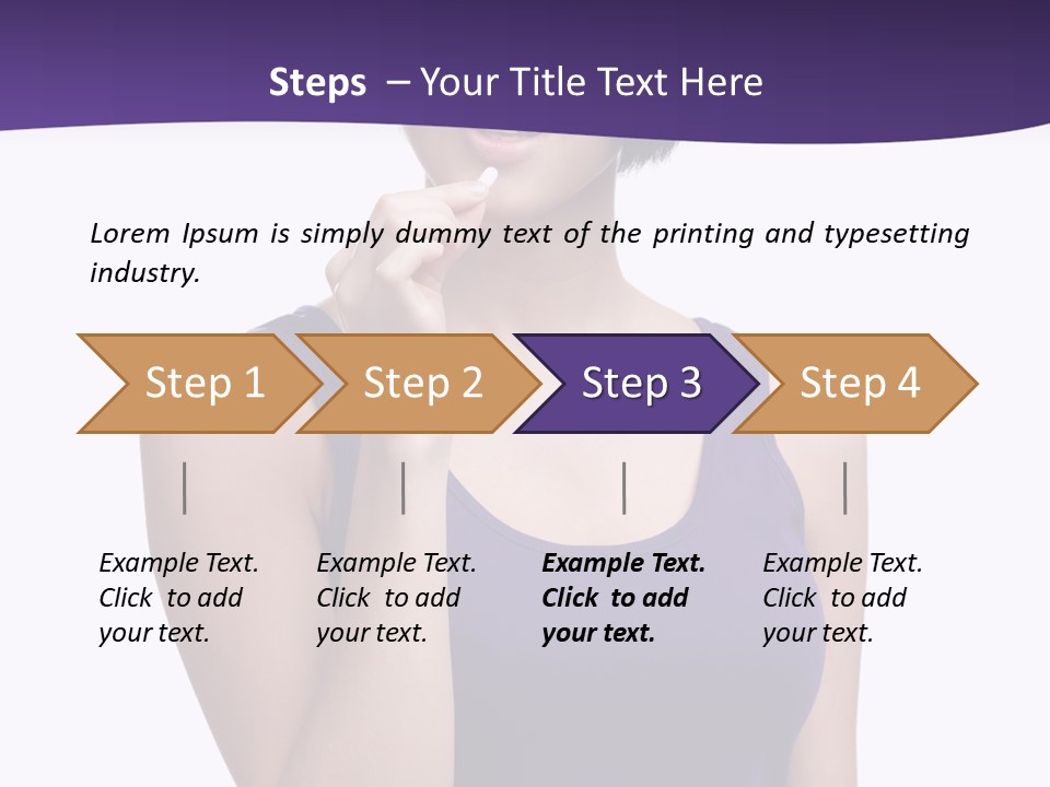 A Woman In A Purple Tank Top Holding Her Finger To Her Lips PowerPoint Template