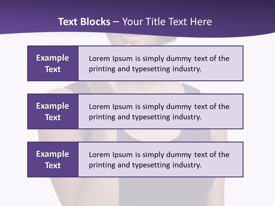 A Woman In A Purple Tank Top Holding Her Finger To Her Lips PowerPoint Template