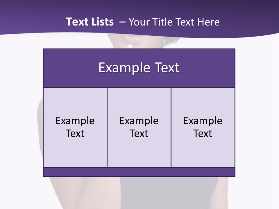 A Woman In A Purple Tank Top Holding Her Finger To Her Lips PowerPoint Template