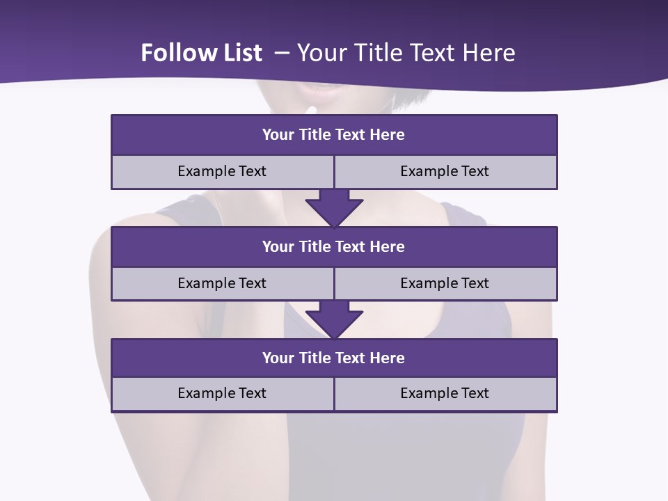 A Woman In A Purple Tank Top Holding Her Finger To Her Lips PowerPoint Template