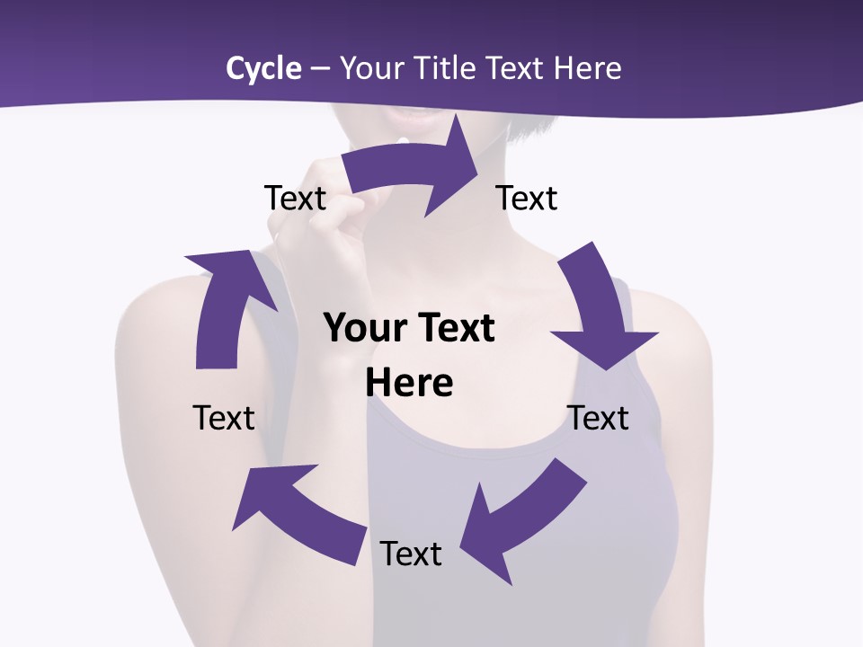 A Woman In A Purple Tank Top Holding Her Finger To Her Lips PowerPoint Template