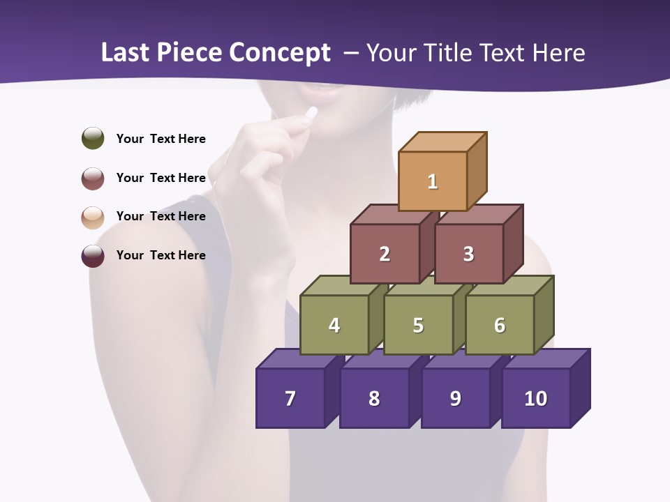 A Woman In A Purple Tank Top Holding Her Finger To Her Lips PowerPoint Template