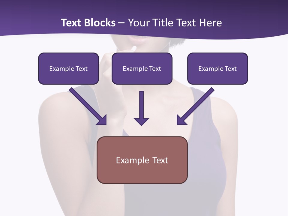 A Woman In A Purple Tank Top Holding Her Finger To Her Lips PowerPoint Template