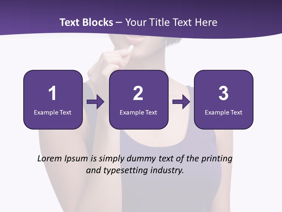 A Woman In A Purple Tank Top Holding Her Finger To Her Lips PowerPoint Template