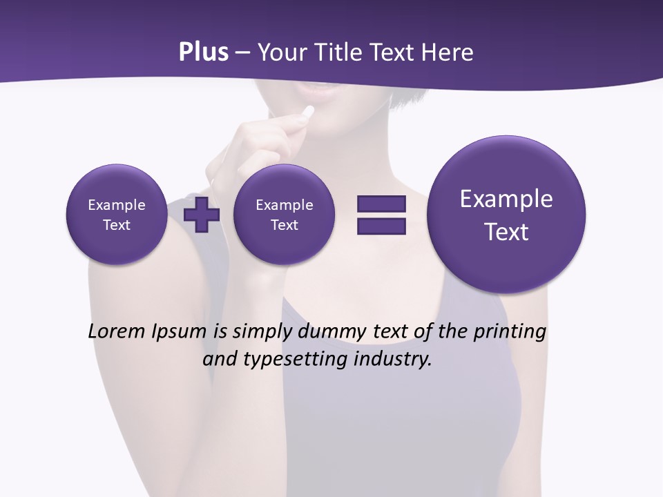 A Woman In A Purple Tank Top Holding Her Finger To Her Lips PowerPoint Template