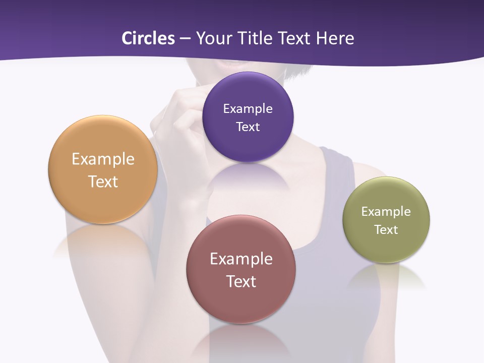 A Woman In A Purple Tank Top Holding Her Finger To Her Lips PowerPoint Template
