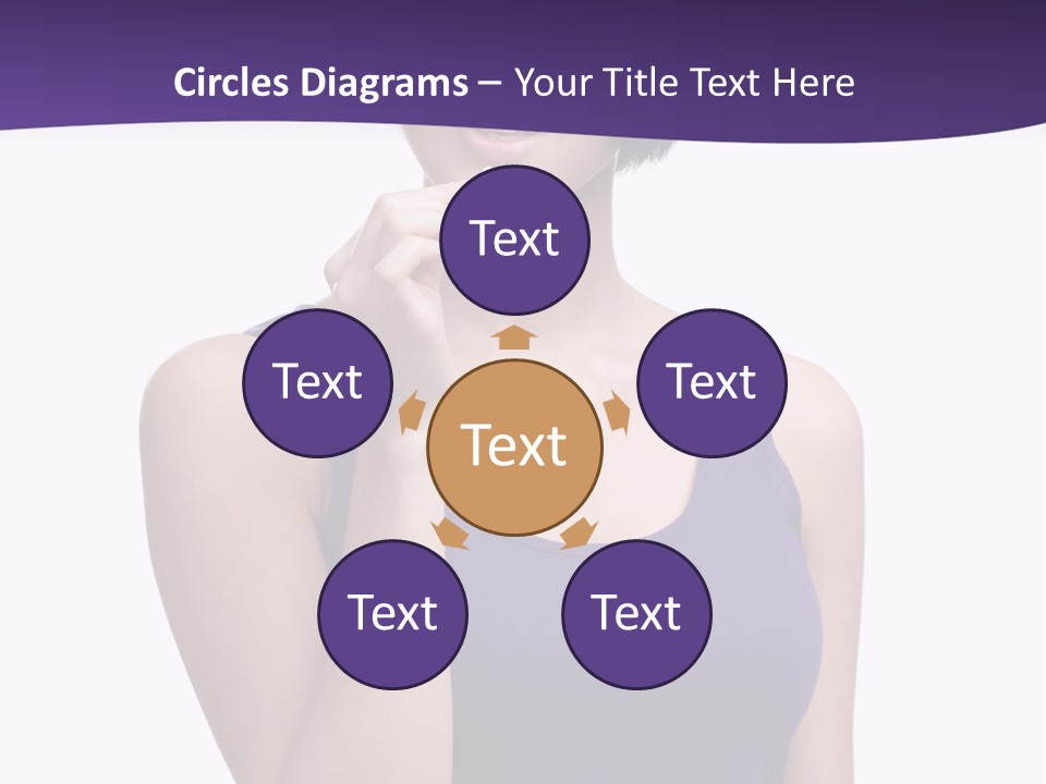 A Woman In A Purple Tank Top Holding Her Finger To Her Lips PowerPoint Template