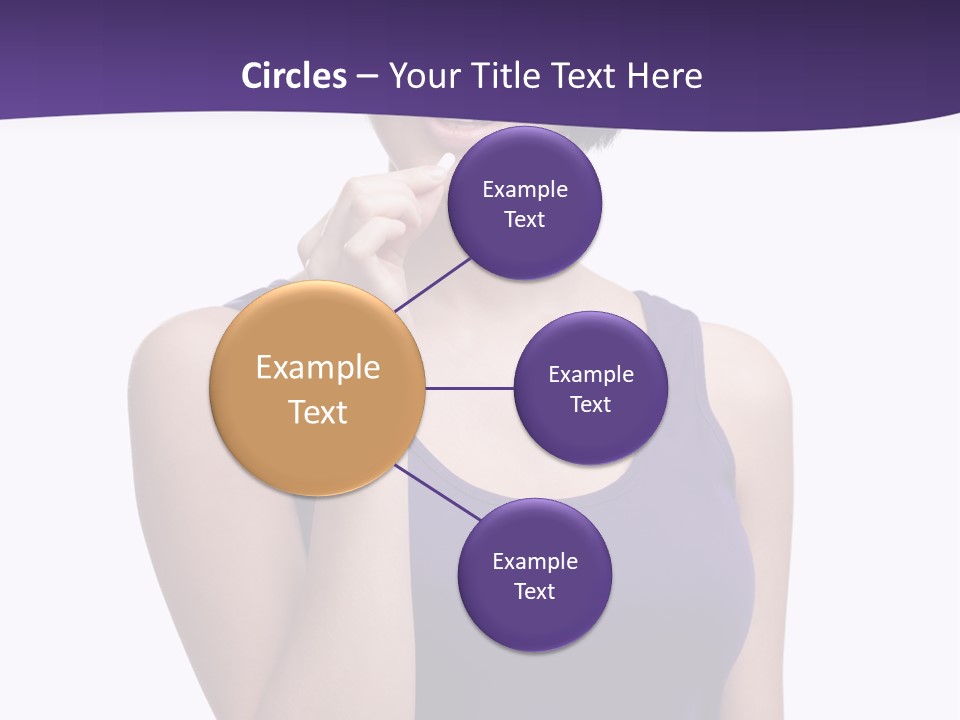 A Woman In A Purple Tank Top Holding Her Finger To Her Lips PowerPoint Template