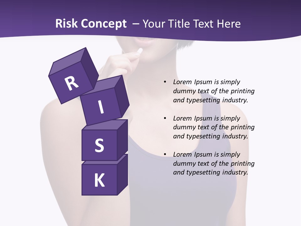 A Woman In A Purple Tank Top Holding Her Finger To Her Lips PowerPoint Template