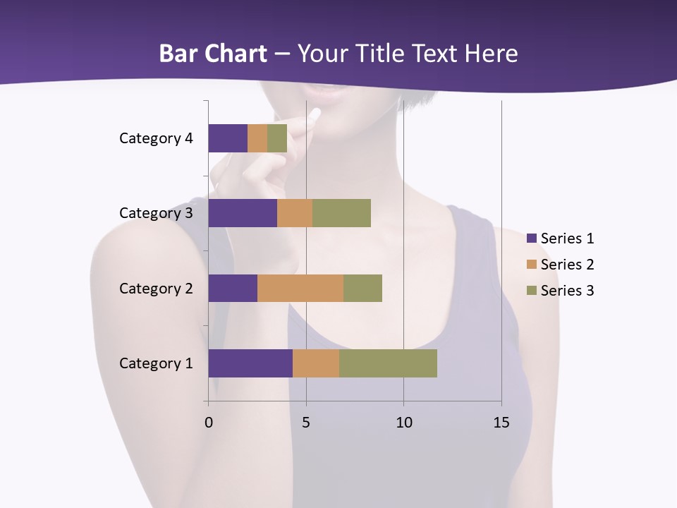 A Woman In A Purple Tank Top Holding Her Finger To Her Lips PowerPoint Template