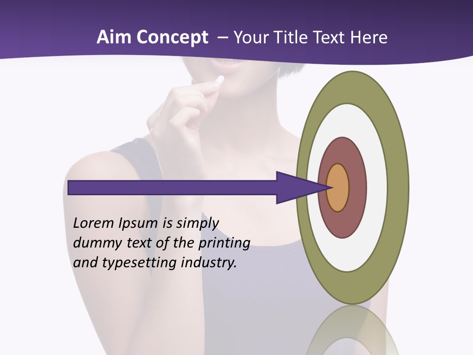 A Woman In A Purple Tank Top Holding Her Finger To Her Lips PowerPoint Template