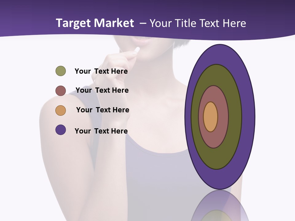 A Woman In A Purple Tank Top Holding Her Finger To Her Lips PowerPoint Template
