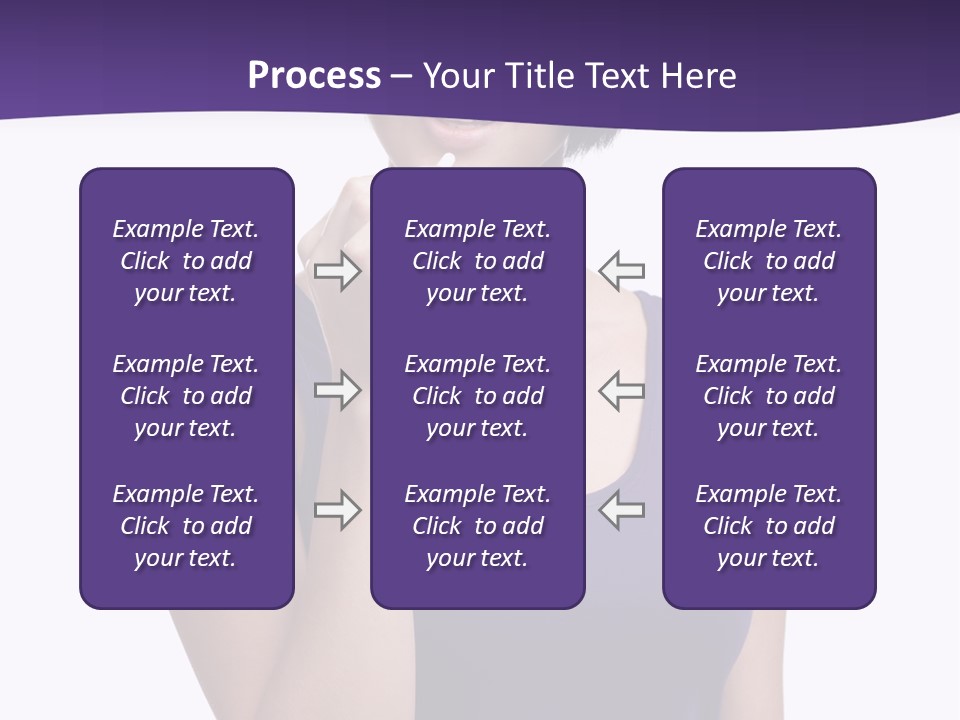 A Woman In A Purple Tank Top Holding Her Finger To Her Lips PowerPoint Template