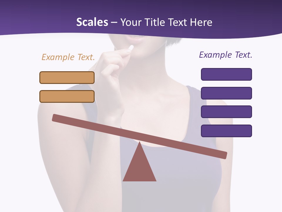 A Woman In A Purple Tank Top Holding Her Finger To Her Lips PowerPoint Template