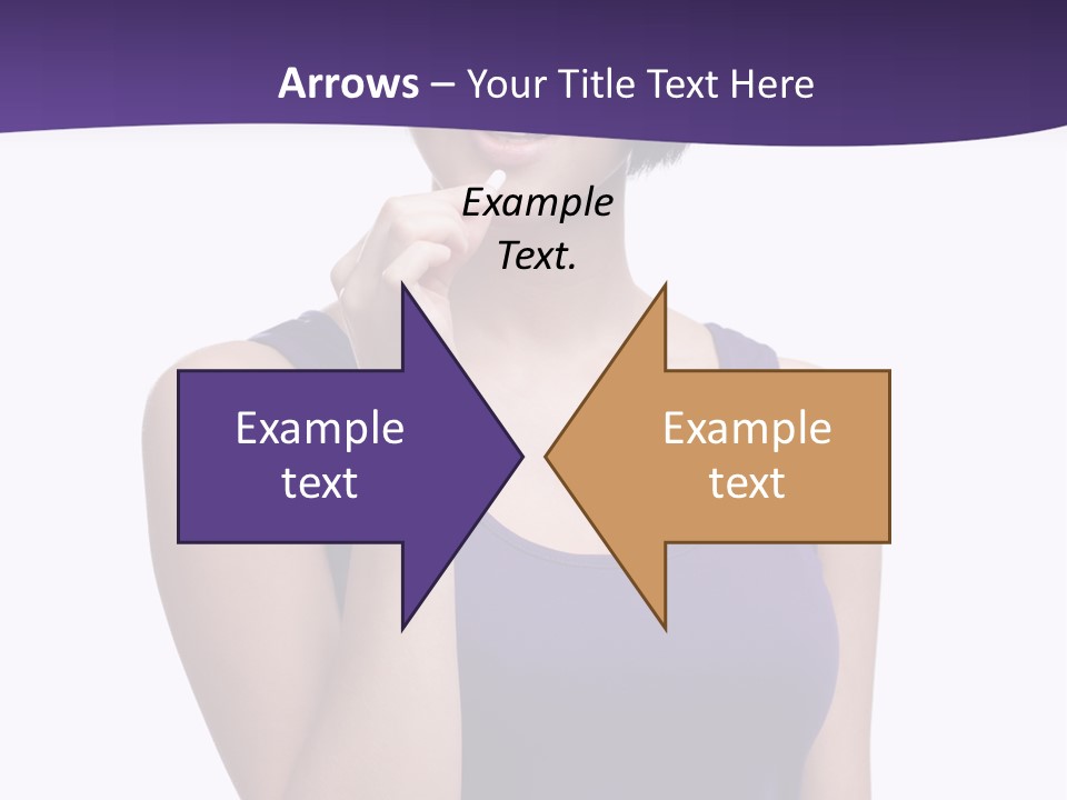A Woman In A Purple Tank Top Holding Her Finger To Her Lips PowerPoint Template