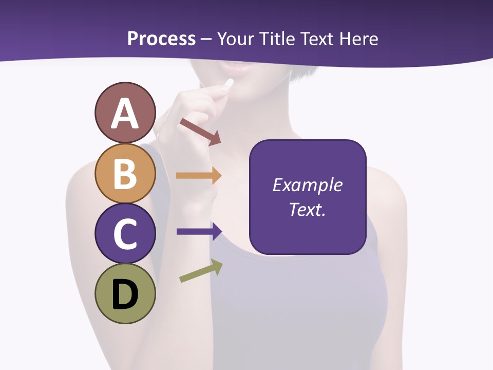 A Woman In A Purple Tank Top Holding Her Finger To Her Lips PowerPoint Template