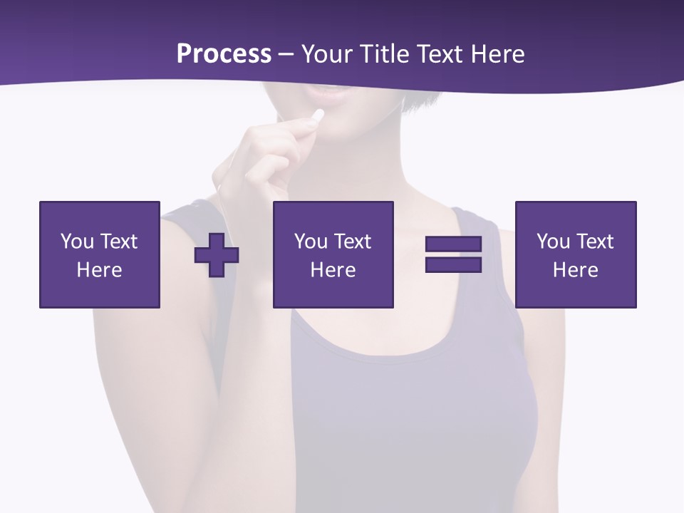 A Woman In A Purple Tank Top Holding Her Finger To Her Lips PowerPoint Template