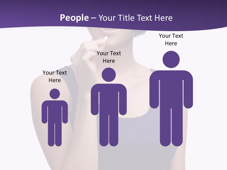 A Woman In A Purple Tank Top Holding Her Finger To Her Lips PowerPoint Template
