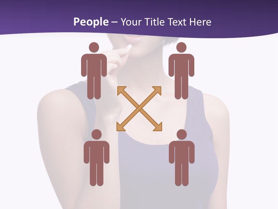 A Woman In A Purple Tank Top Holding Her Finger To Her Lips PowerPoint Template