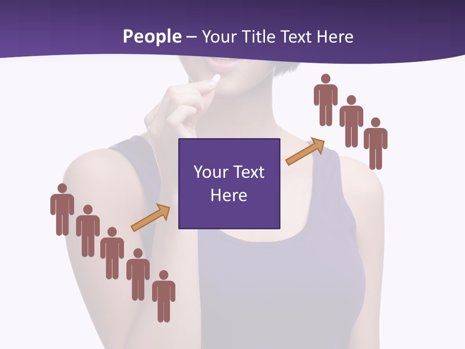 A Woman In A Purple Tank Top Holding Her Finger To Her Lips PowerPoint Template