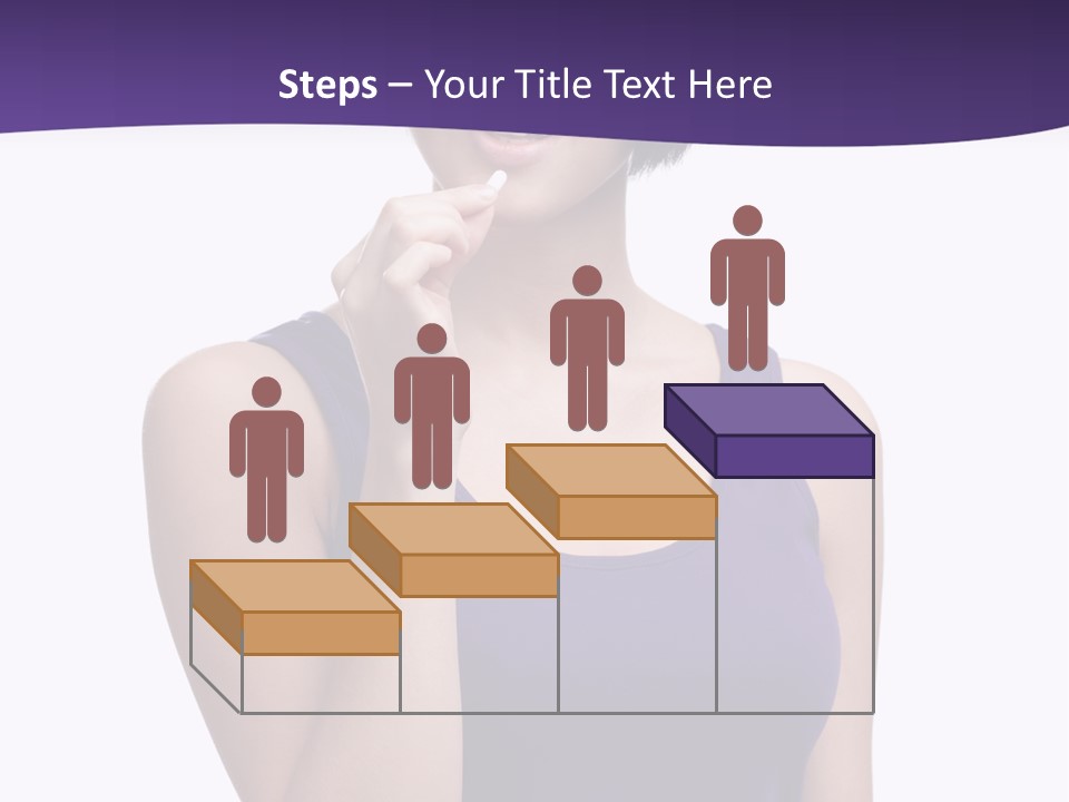 A Woman In A Purple Tank Top Holding Her Finger To Her Lips PowerPoint Template