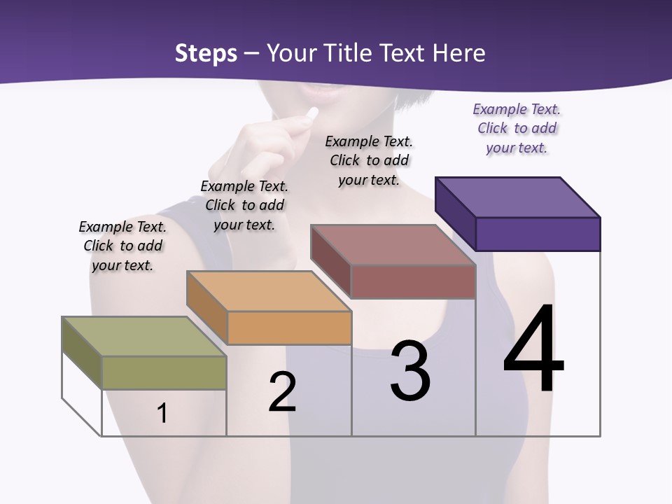 A Woman In A Purple Tank Top Holding Her Finger To Her Lips PowerPoint Template