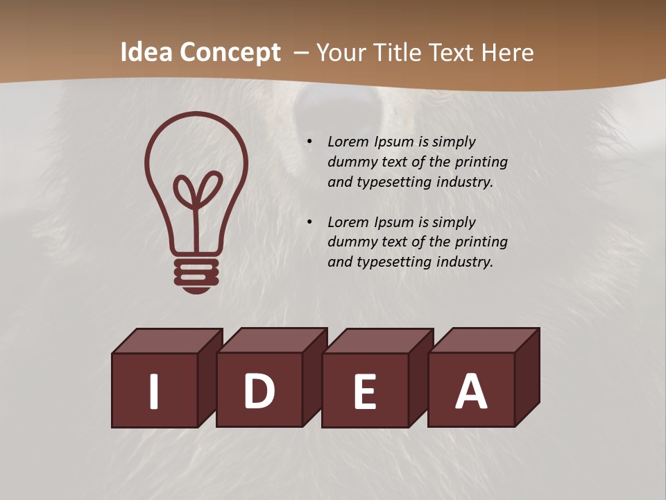 A Brown Bear Standing In Front Of A Mountain PowerPoint Template