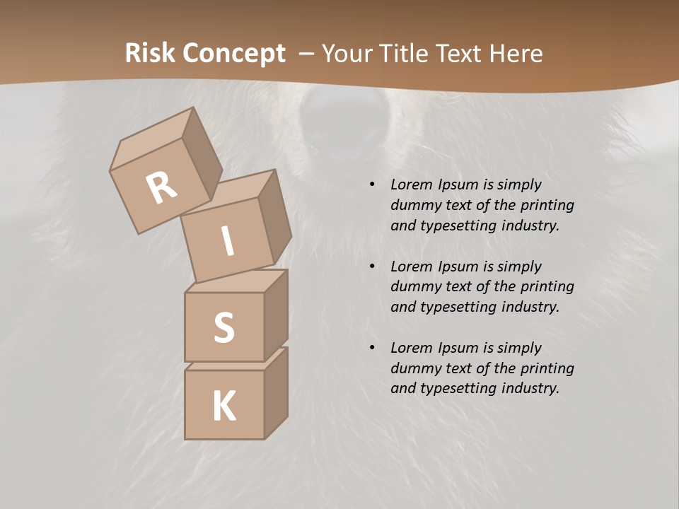 A Brown Bear Standing In Front Of A Mountain PowerPoint Template