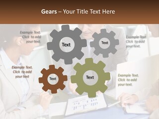 A Group Of People Sitting Around A Table Talking PowerPoint Template