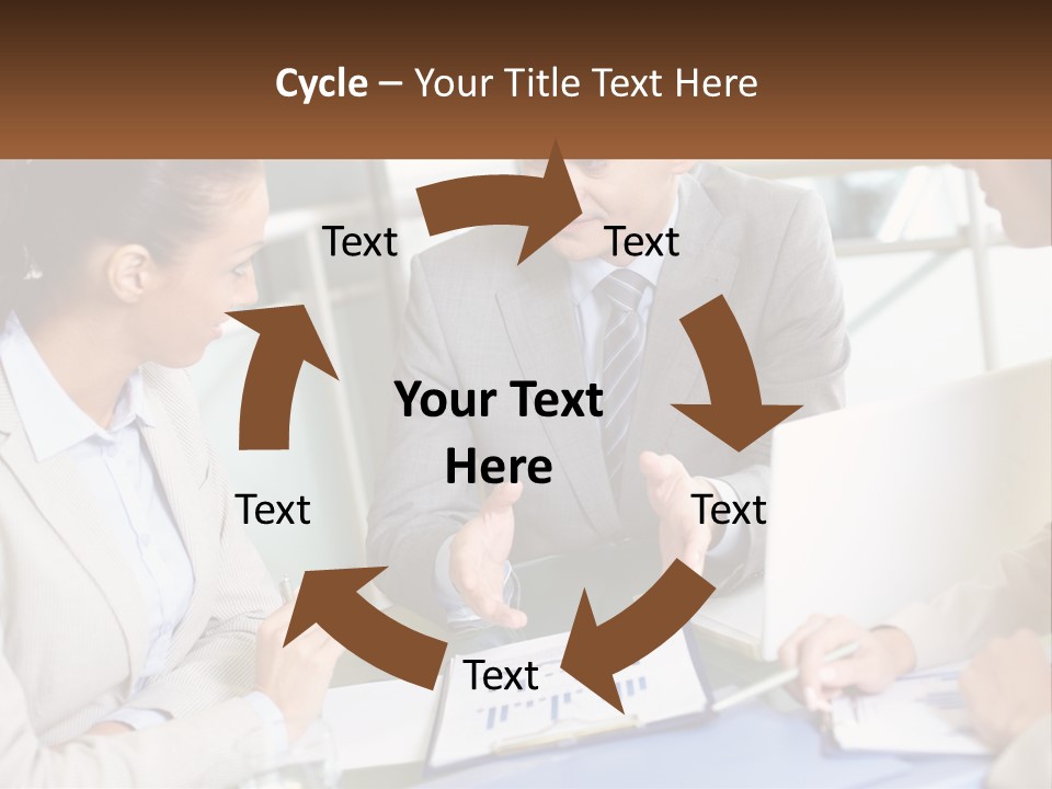 A Group Of People Sitting Around A Table Talking PowerPoint Template