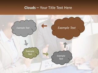 A Group Of People Sitting Around A Table Talking PowerPoint Template