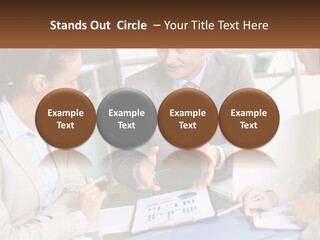 A Group Of People Sitting Around A Table Talking PowerPoint Template