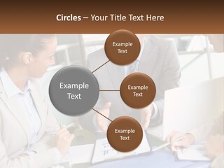 A Group Of People Sitting Around A Table Talking PowerPoint Template