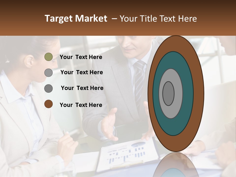 A Group Of People Sitting Around A Table Talking PowerPoint Template