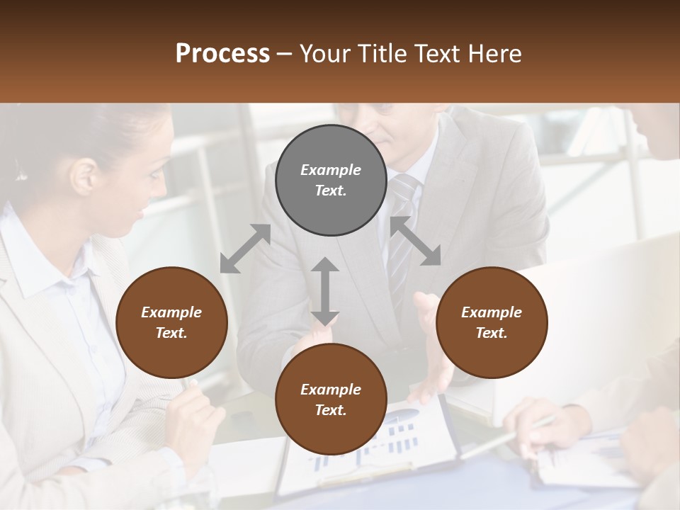 A Group Of People Sitting Around A Table Talking PowerPoint Template
