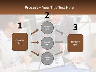 A Group Of People Sitting Around A Table Talking PowerPoint Template