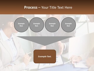 A Group Of People Sitting Around A Table Talking PowerPoint Template